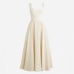 J. CREW Sweetheart Tank Dress with Poplin Skirt in Natural Size Medi…